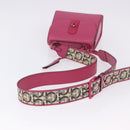 Salvatore Ferragamo Gancini Hand Bag Leather 2way Pink Silver Auth 196358A-9