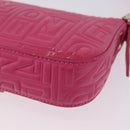FENDI Mamma Baguette Shoulder Bag Leather Pink Gold Auth 196359M-13