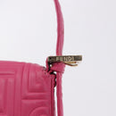 FENDI Mamma Baguette Shoulder Bag Leather Pink Gold Auth 196359M-14