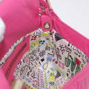 FENDI Mamma Baguette Shoulder Bag Leather Pink Gold Auth 196359M-20