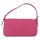 FENDI Mamma Baguette Shoulder Bag Leather Pink Gold Auth 196359M-3