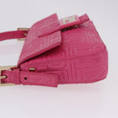 FENDI Mamma Baguette Shoulder Bag Leather Pink Gold Auth 196359M-5