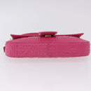 FENDI Mamma Baguette Shoulder Bag Leather Pink Gold Auth 196359M-9