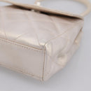 CHANEL Matelasse Hand Bag Leather White CC Auth 196360M-9