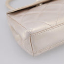CHANEL Matelasse Hand Bag Leather White CC Auth 196360M-14