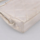CHANEL Matelasse Hand Bag Leather White CC Auth 196360M-16