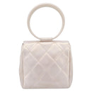 CHANEL Matelasse Hand Bag Leather White CC Auth 196360M-2
