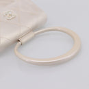 CHANEL Matelasse Hand Bag Leather White CC Auth 196360M-7