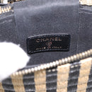 CHANEL Chain Shoulder Bag Raffia Beige Gold CC Auth 196361SAM-11