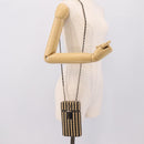 CHANEL Chain Shoulder Bag Raffia Beige Gold CC Auth 196361SAM-21