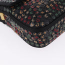 FENDI Mamma Baguette Shoulder Bag Nylon Sequins 2way Brown Gold Auth 196362SM-10
