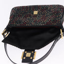 FENDI Mamma Baguette Shoulder Bag Nylon Sequins 2way Brown Gold Auth 196362SM-17
