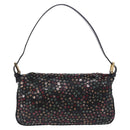 FENDI Mamma Baguette Shoulder Bag Nylon Sequins 2way Brown Gold Auth 196362SM-3