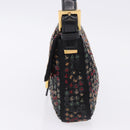 FENDI Mamma Baguette Shoulder Bag Nylon Sequins 2way Brown Gold Auth 196362SM-4