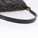 FENDI Mamma Baguette Shoulder Bag Nylon Sequins 2way Brown Gold Auth 196362SM-7