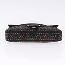 FENDI Mamma Baguette Shoulder Bag Nylon Sequins 2way Brown Gold Auth 196362SM-9