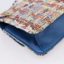 CHANEL Chain Shoulder Bag Tweed Multicolor Silver CC Auth 196363SM-17