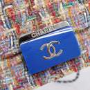 CHANEL Chain Shoulder Bag Tweed Multicolor Silver CC Auth 196363SM-18