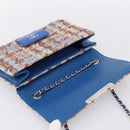 CHANEL Chain Shoulder Bag Tweed Multicolor Silver CC Auth 196363SM-9