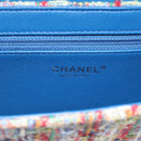 CHANEL Chain Shoulder Bag Tweed Multicolor Silver CC Auth 196363SM-19