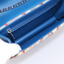 CHANEL Chain Shoulder Bag Tweed Multicolor Silver CC Auth 196363SM-10