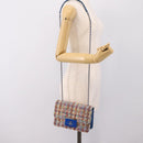 CHANEL Chain Shoulder Bag Tweed Multicolor Silver CC Auth 196363SM-24