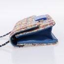 CHANEL Chain Shoulder Bag Tweed Multicolor Silver CC Auth 196363SM-3
