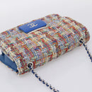 CHANEL Chain Shoulder Bag Tweed Multicolor Silver CC Auth 196363SM-6