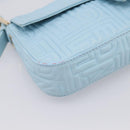 FENDI Mamma Baguette Shoulder Bag Light Blue Silver Auth 196364M-11