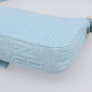 FENDI Mamma Baguette Shoulder Bag Light Blue Silver Auth 196364M-12