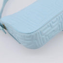 FENDI Mamma Baguette Shoulder Bag Light Blue Silver Auth 196364M-13