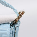 FENDI Mamma Baguette Shoulder Bag Light Blue Silver Auth 196364M-14