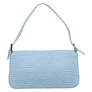 FENDI Mamma Baguette Shoulder Bag Light Blue Silver Auth 196364M-3