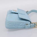 FENDI Mamma Baguette Shoulder Bag Light Blue Silver Auth 196364M-5