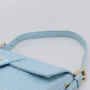 FENDI Mamma Baguette Shoulder Bag Light Blue Silver Auth 196364M-8