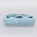 FENDI Mamma Baguette Shoulder Bag Light Blue Silver Auth 196364M-9