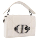 Christian Dior Cannage Dior Calo Shoulder Bag Leather 2way White Auth 196365A-1