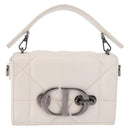 Christian Dior Cannage Dior Calo Shoulder Bag Leather 2way White Auth 196365A-2
