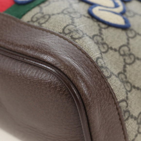GUCCI GUCCI x Disney GG Supreme Backpack PVC Beige Gold 552884 Auth 196367M