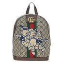 GUCCI GUCCI x Disney GG Supreme Backpack PVC Beige Gold 552884 Auth 196367M-2