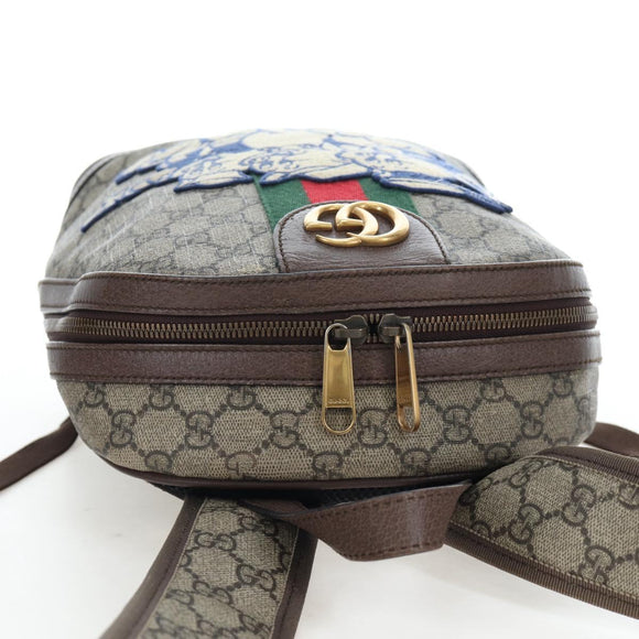 GUCCI GUCCI x Disney GG Supreme Backpack PVC Beige Gold 552884 Auth 196367M