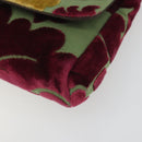 Miu Miu Chain Shoulder Bag Velor Bordeaux Silver Auth 196368A-9