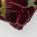 Miu Miu Chain Shoulder Bag Velor Bordeaux Silver Auth 196368A-15