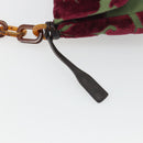 Miu Miu Chain Shoulder Bag Velor Bordeaux Silver Auth 196368A-10
