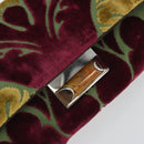 Miu Miu Chain Shoulder Bag Velor Bordeaux Silver Auth 196368A-17