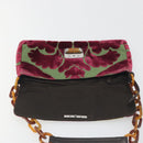 Miu Miu Chain Shoulder Bag Velor Bordeaux Silver Auth 196368A-18