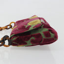 Miu Miu Chain Shoulder Bag Velor Bordeaux Silver Auth 196368A-4