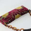 Miu Miu Chain Shoulder Bag Velor Bordeaux Silver Auth 196368A-6