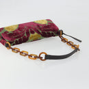 Miu Miu Chain Shoulder Bag Velor Bordeaux Silver Auth 196368A-7