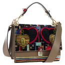 FENDI Zucca Canvas Canai Shoulder Bag Leather 2way Brown Gold Auth 196371M-1